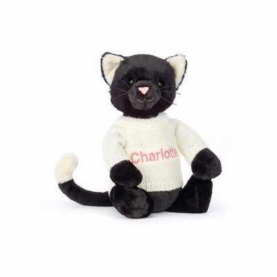 Jellycat Bashful Black Gatito with Cream Jumper | SWLT-02713